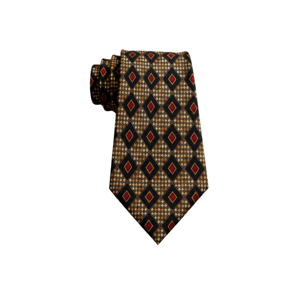Metropolitan Museum of Art Silk Necktie Gold Black Red Diamond Geometric Canada